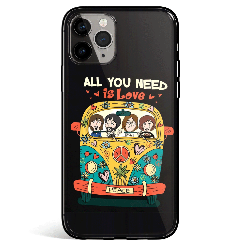 All You Need is Love Beatles iPhone Tempered Glass Soft Silicone