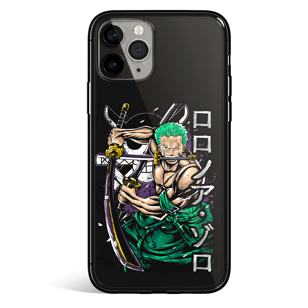 One Piece Roronoa Zoro Three Swords Styles Tempered Glass Soft Silicon –  Monkey Ninja