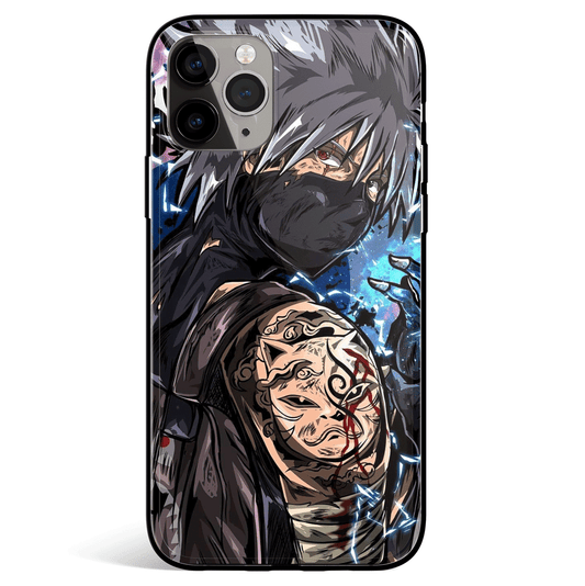 Naruto Kakashi Tempered Glass Soft Silicone iPhone Case Hipop Fire