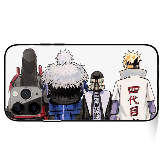 Hokage Hashirama Tobirama Hiruzen Minato Tempered Glass Soft Silicone iPhone Case