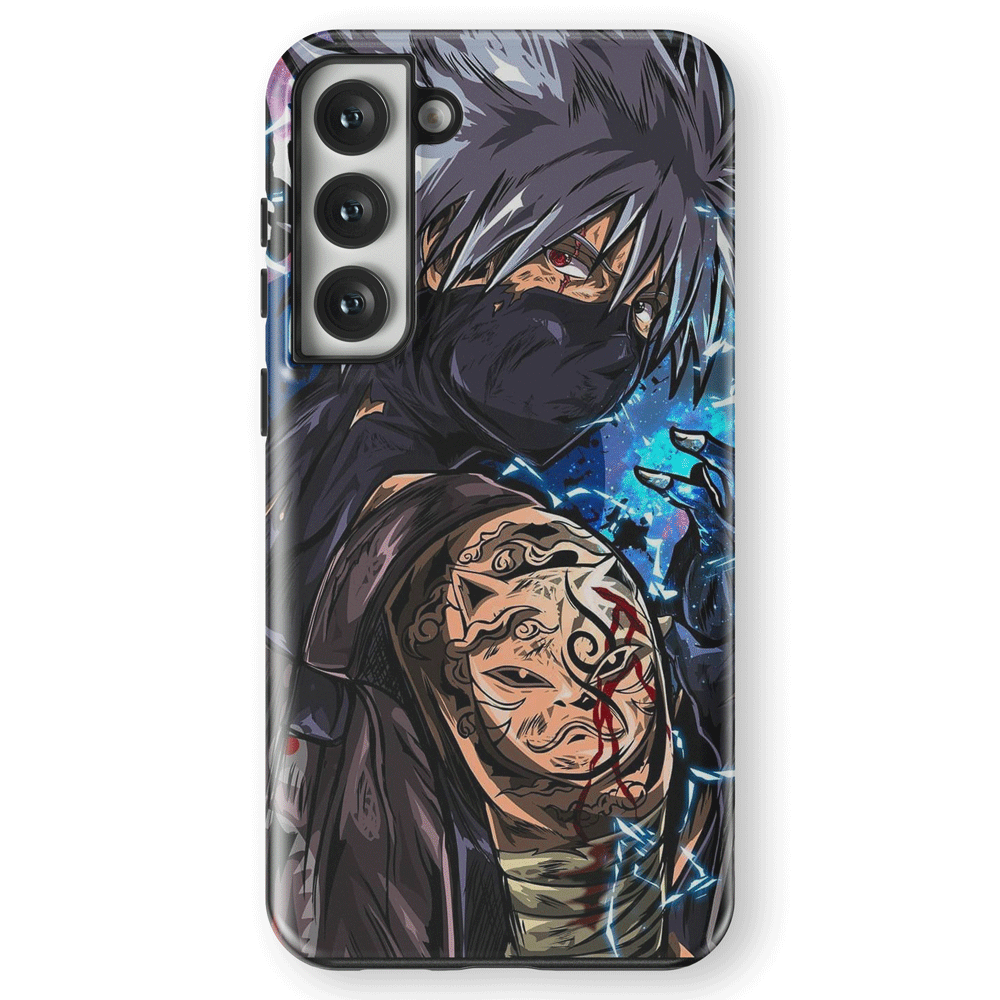 Kakashi Anime Tempered Glass Tough Phone Case for Samsung