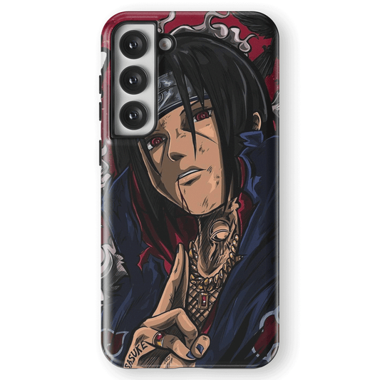 Itachi Anime Tempered Glass Tough Phone Case for Samsung