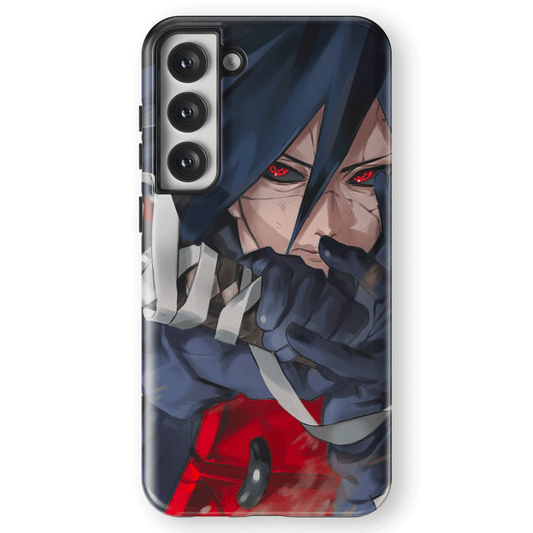 Madara Naruto Anime Hand Draw Tempered Glass Tough Phone Case for Samsung