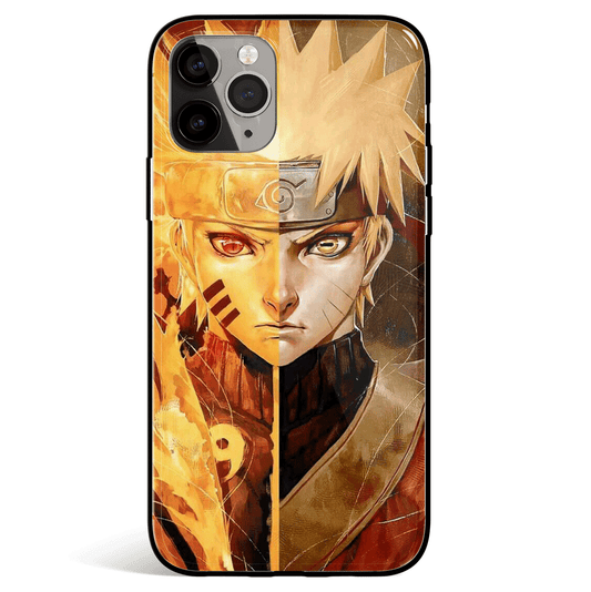 Naruto Kurama Chakra Mode & Baryon Mode Tempered Glass Soft Silicone Phone Case