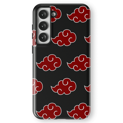 Naruto Anime Akatsuki Clouds Tempered Glass Tough Samsung Phone Case