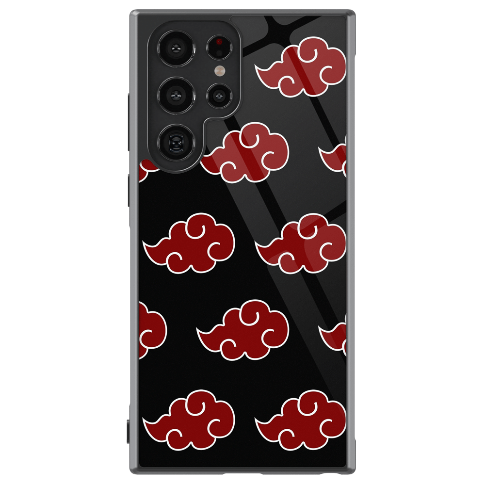 Naruto Anime Akatsuki Clouds Tempered Glass Tough Samsung Phone Case