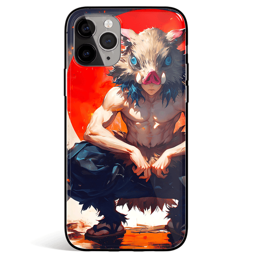 Demon Slayer Giyu and Sun Tempered Glass Soft Silicone iPhone Case