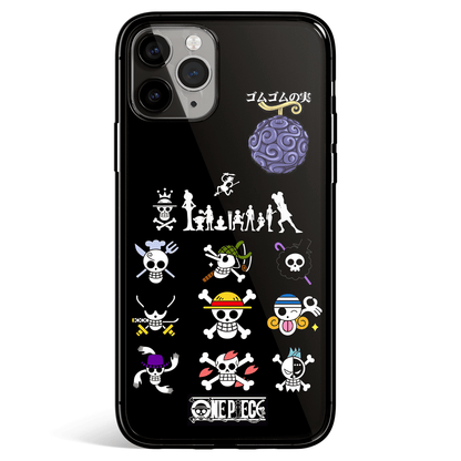 One Piece Pirate Clans Tempered Glass Soft Silicone iPhone Case