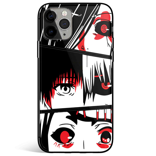 Tokyo Ghoul Eyes Tempered Glass Soft Silicone iPhone Case