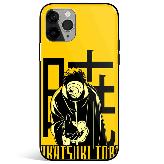 Naruto Obito Yellow Tempered Glass Soft Silicone iPhone Case