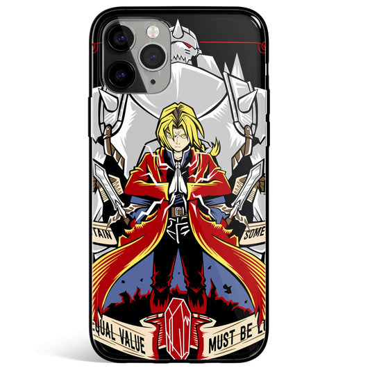 Fullmetal Alchemist Obtain and Lost Tempered Glass Soft Silicone iPhone Case