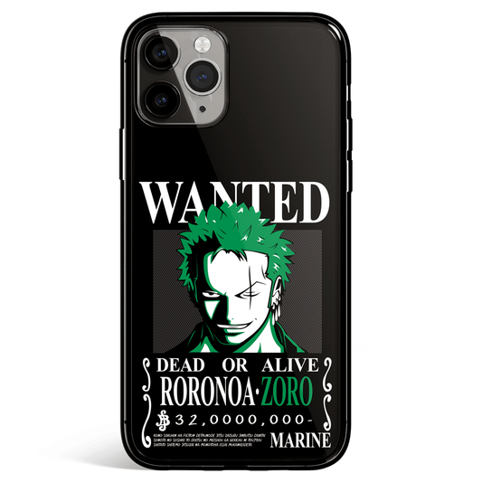 One Piece Zoro Reward Poster 32 Millions Tempered Glass Soft Silicone iPhone Case