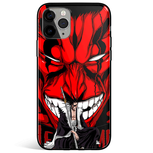 Bleach Kenpachi Zaraki Tempered Glass Soft Silicone iPhone Case