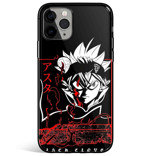 Black Clover Tempered Glass Soft Silicone iPhone Case