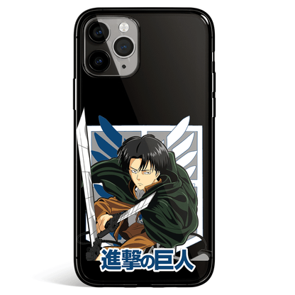 Attack on Titan Levi 1042 Tempered Glass Soft Silicone iPhone Case