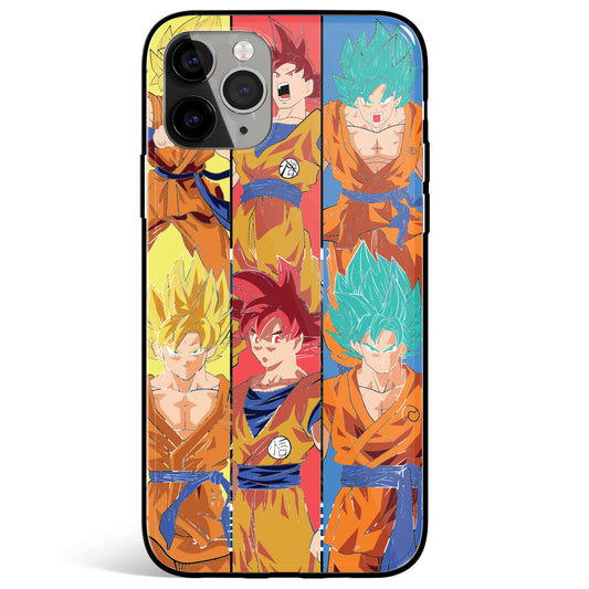 Dragon Ball Goku Tempered Glass Soft Silicone iPhone Case