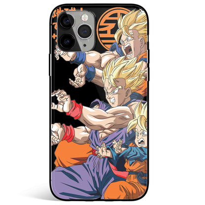 Dragon Ball Goku Gohan Family Tempered Glass Soft Silicone iPhone Case