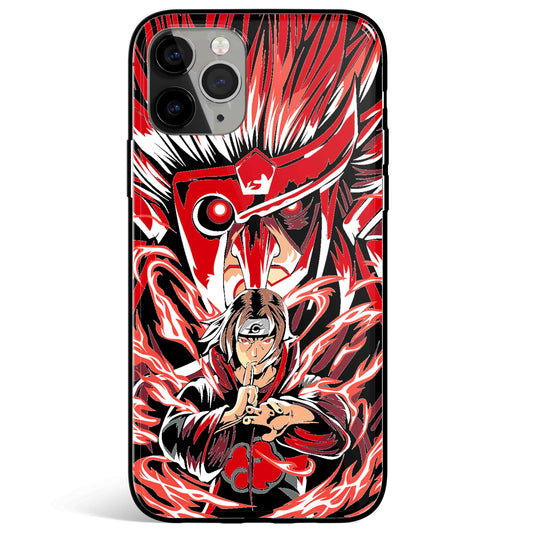 Naruto Itachi Tempered Glass Soft Silicone iPhone Case