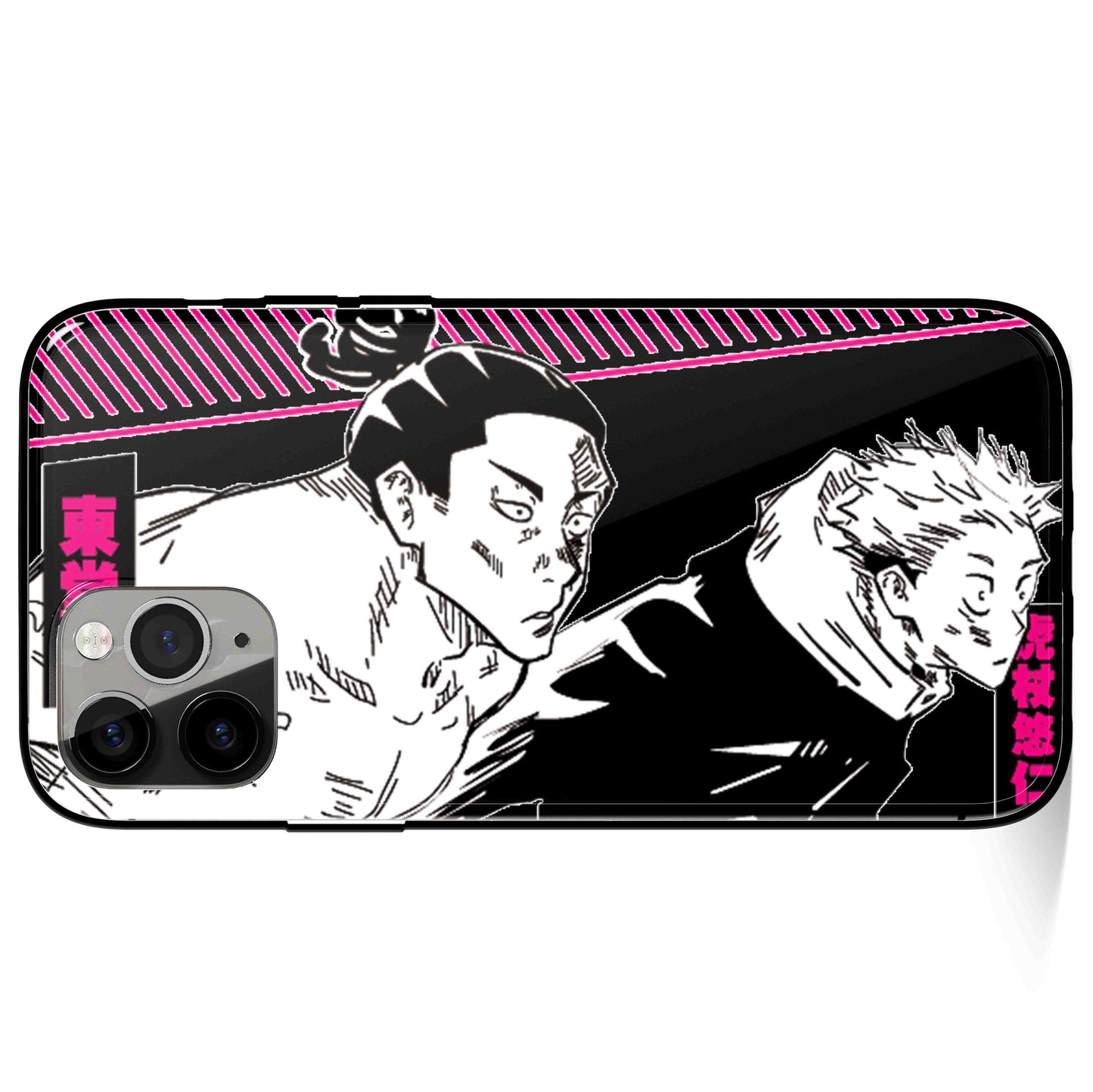 Jujutsu Kaisen Best Friend Tempered Glass Soft Silicone iPhone Case