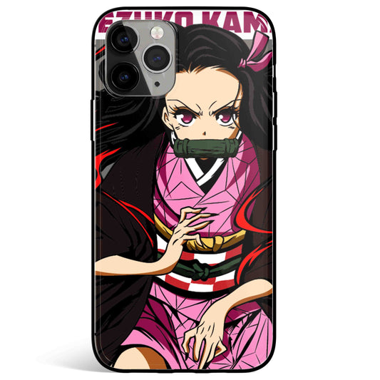 Demon Slayer Nezuko Tempered Glass Soft Silicone iPhone Case