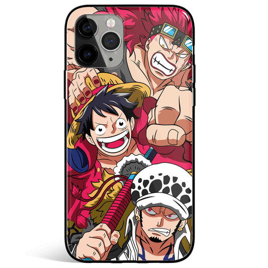 One Piece Luffy Brother Tempered Glass Soft Silicone iPhone Case