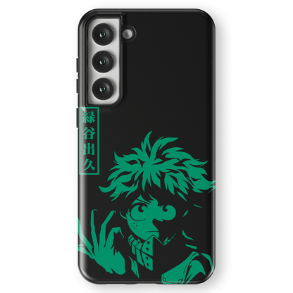 My Hero Academia Deku Izuku Tempered Glass Tough Soft Silicone Samsung Case