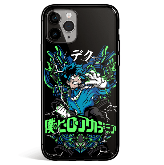 My Hero Academia Deku Izuku Tempered Glass Soft Silicone iPhone Case 1078