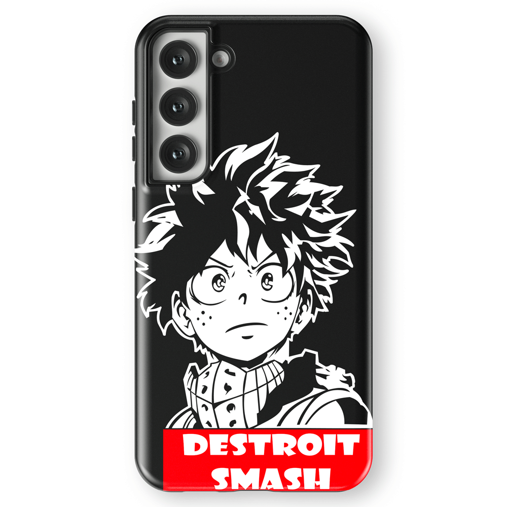 My Hero Academia Detroit Smash Tempered Glass Tough Soft Silicone Samsung Case