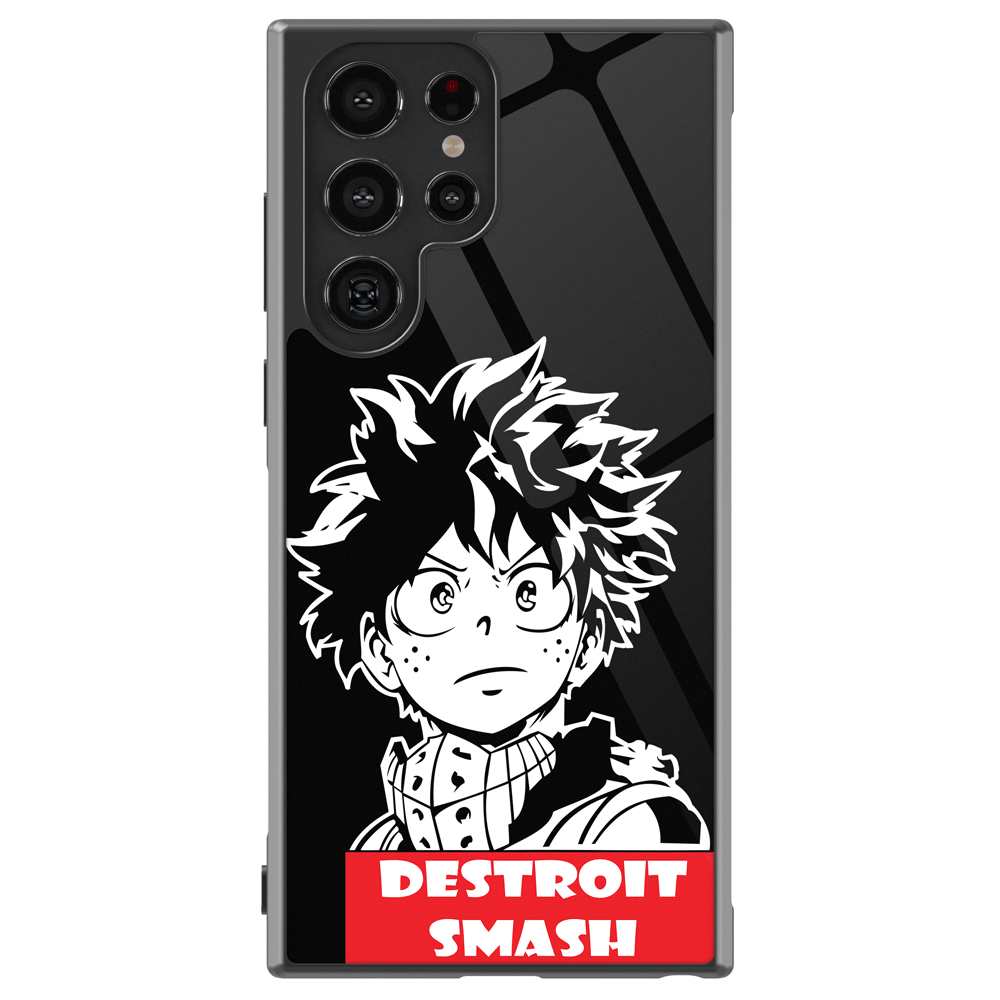 My Hero Academia Detroit Smash Tempered Glass Tough Soft Silicone Samsung Case