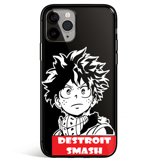 My Hero Academia Detroit Smash Tempered Glass Soft Silicone iPhone Case