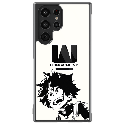 My Hero Academia Deku Izuku Tempered Glass Tough Soft Silicone Samsung Case