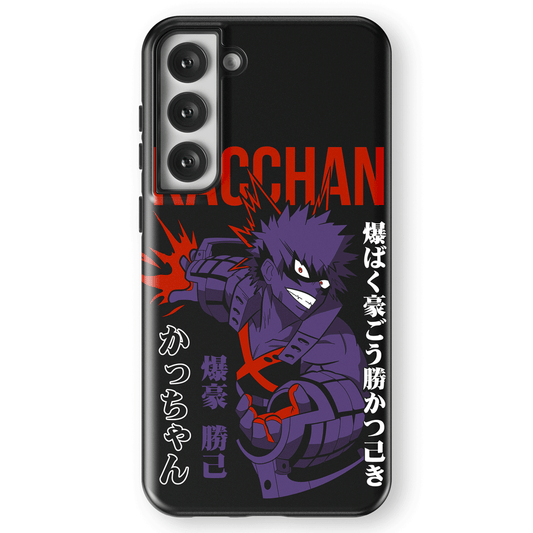 My Hero Academia Kacchan Tempered Glass Tough Soft Silicone Samsung Case