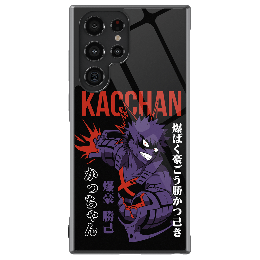 My Hero Academia Kacchan Tempered Glass Tough Soft Silicone Samsung Case