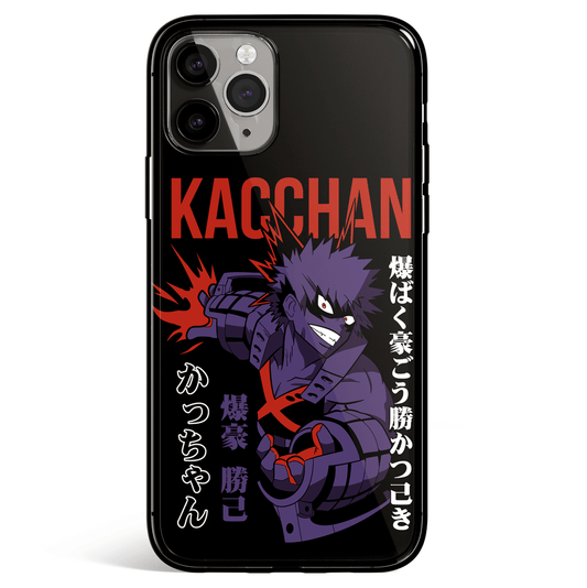 My Hero Academia Kacchan Tempered Glass Soft Silicone iPhone Case