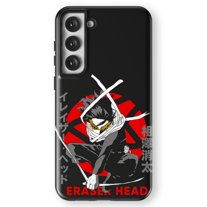 My Hero Academia Shota Aizawa Eraser Head Tempered Glass Tough Soft Silicone Samsung Case