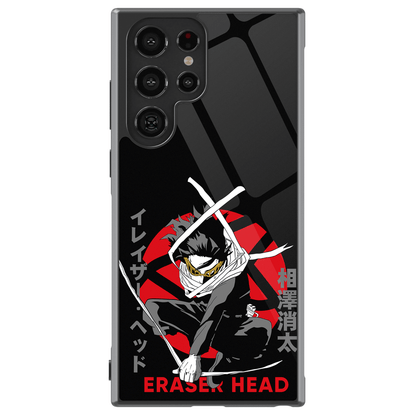 My Hero Academia Shota Aizawa Eraser Head Tempered Glass Tough Soft Silicone Samsung Case