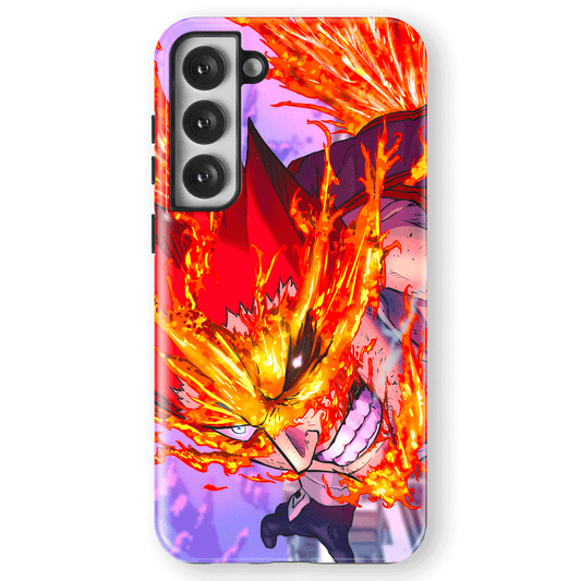 My Hero Academia Enji Todoroki Endeavor Tempered Glass Tough Soft Silicone Samsung Case