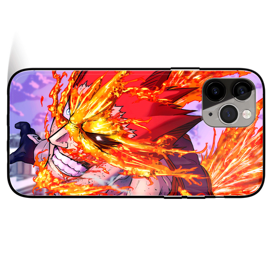 My Hero Academia Enji Todoroki Endeavor Tempered Glass Soft Silicone iPhone Case