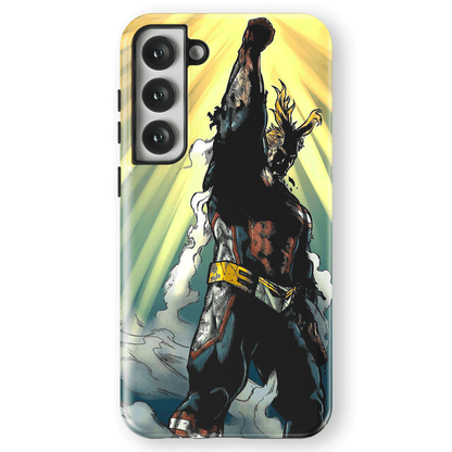 My Hero Academia All Might Tempered Glass Tough Soft Silicone Samsung Case