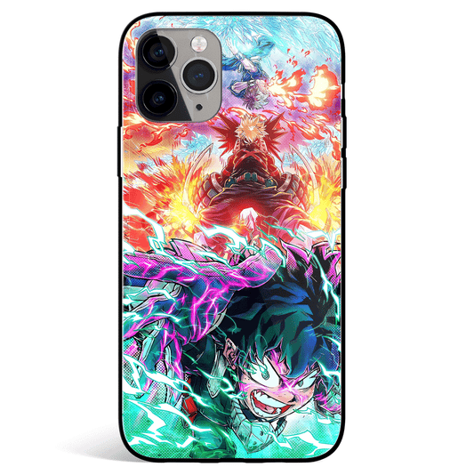 My Hero Academia Deku Izuku Tempered Glass Soft Silicone iPhone Case 1090