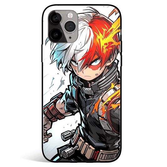 My Hero Academia Shoto Fanart Tempered Glass Soft Silicone iPhone Case 1091