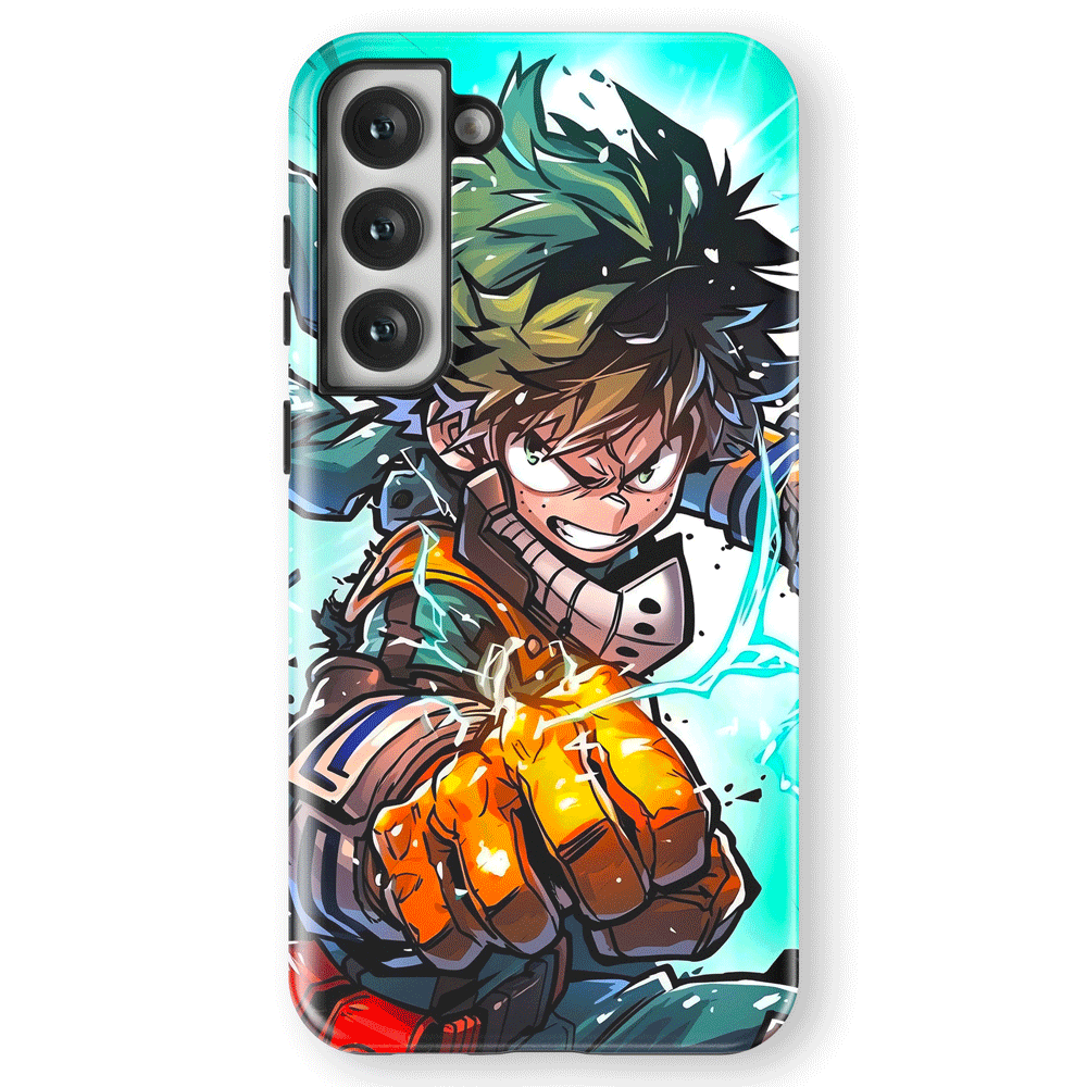 My Hero Academia Deku Izuku Tempered Glass Tough Soft Silicone Samsung Case