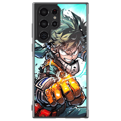 My Hero Academia Deku Izuku Tempered Glass Tough Soft Silicone Samsung Case