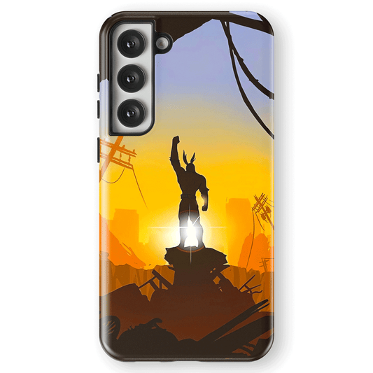 My Hero Academia All Might Tempered Glass Tough Soft Silicone Samsung Case