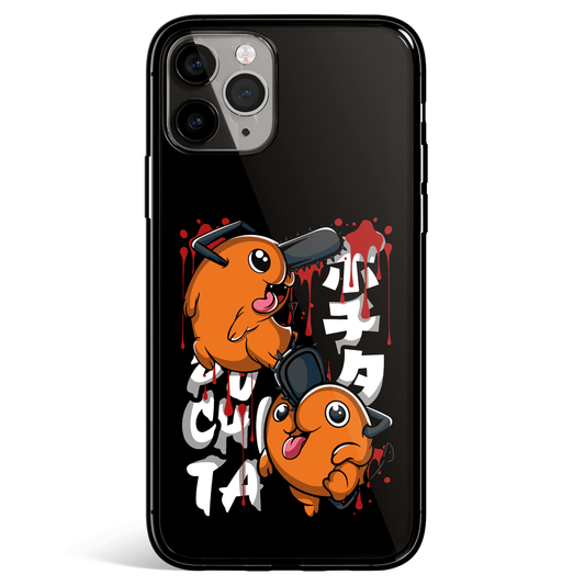 Chainsawman Pochita Tempered Glass Soft Silicone iPhone Case