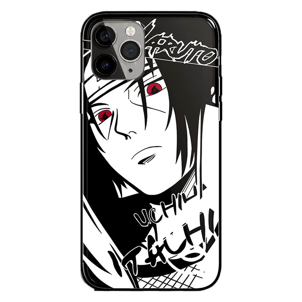 Naruto Characters Sketch Tempered Glass iPhone Case- Madara Pain Sasuke-Phone Case-Monkey Ninja-iPhone X/XS-Madara-Tempered Glass-Monkey Ninja