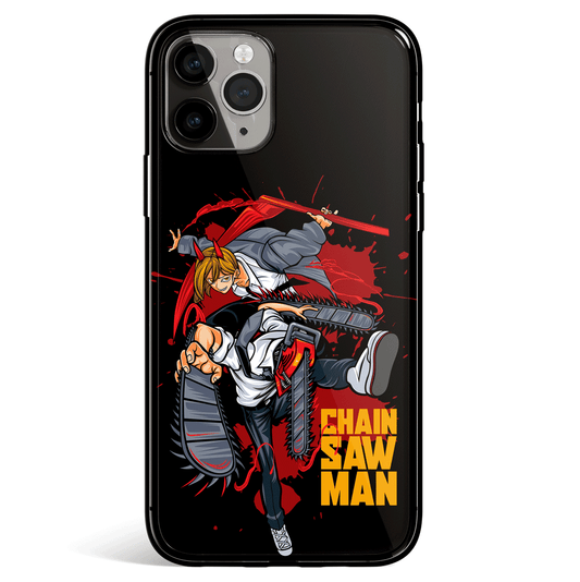 Chainsawman Devil Tempered Glass Soft Silicone iPhone Case