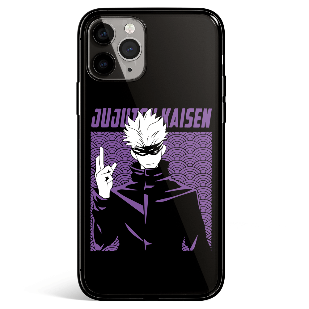 Jujutsu Kaisen Gojo Purple Tempered Glass Soft Silicone iPhone Case