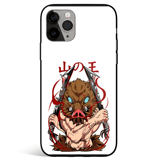 Demon Slayer Inosuke Hashibira Tempered Glass Soft Silicone iPhone Case