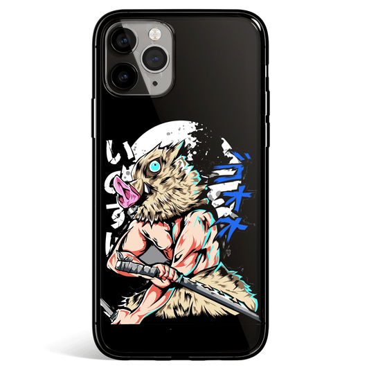 Demon Slayer Inosuke Hashibira Tempered Glass Soft Silicone iPhone Case